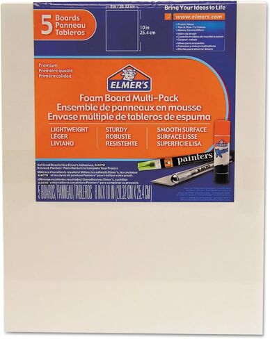 ELMERS Pre-Cut White Foam Board Sheets, 8 X 10, 5/ Pack (950020) in Saudi Arabia