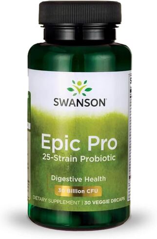 Swanson Epic-Pro 25-train Probiotic 30 مليار CFU الجهاز الهضمي الدعم لدعم الجهاز المناعي ما قبل Nutraflora FOS 30 DRCAPS كبسولات الخضار (CAPS) (2 عبوة) in Saudi Arabia