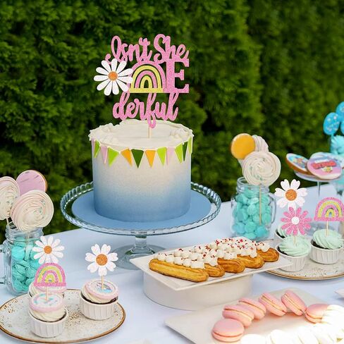 24 Pack Daisy Oh Baby Toppers Birthday Daisy Birthday Party Decor Boho Groovy Favors Supplies Cake Decorations for Daisy Flower Baby Shower Birthday Party in Saudi Arabia