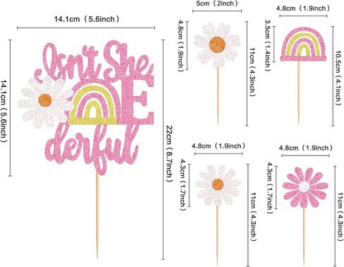 24 Pack Daisy Oh Baby Toppers Birthday Daisy Birthday Party Decor Boho Groovy Favors Supplies Cake Decorations for Daisy Flower Baby Shower Birthday Party in Saudi Arabia