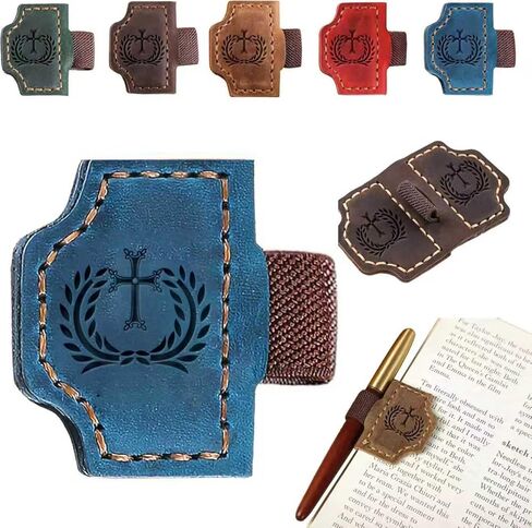 مرجعية مارك بيغون مع حامل القلم ، علامة كتاب جلدية للنساء ، إكسسوارات المسافرين ، قراء المعلمين هدايا عشاق الكتب (الأزرق) in Kuwait