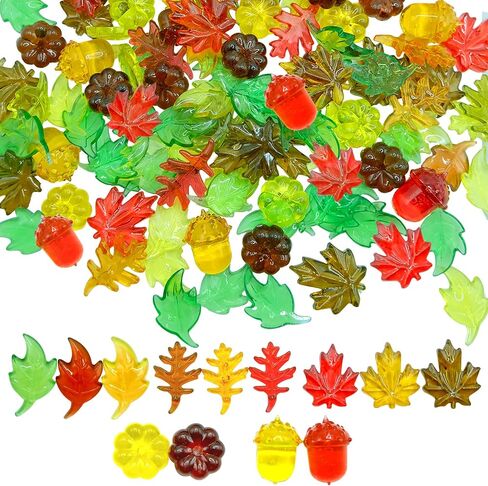 120pcs Halloween Acrylic Sensory Bin Filler, Mini Acrylic Pumpkin Ghost Skull Spider Witch Hats Gems Table Scatter Vase Filler for Autumn DIY Crafts Home Centerpieces Table Decorations in Kuwait