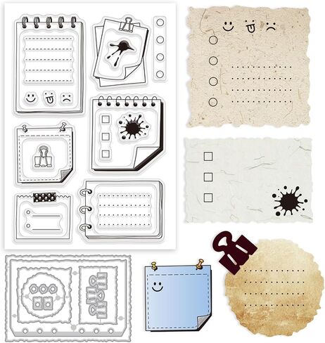 Globleland Book Review Lable Lable Clear Stamp and Cutting Diays Set for Card Making Diary Silicone Clear Stamp Metal Notes Cat Die Cuts for Diy Scrapbooking Photo Abrum in Saudi Arabia