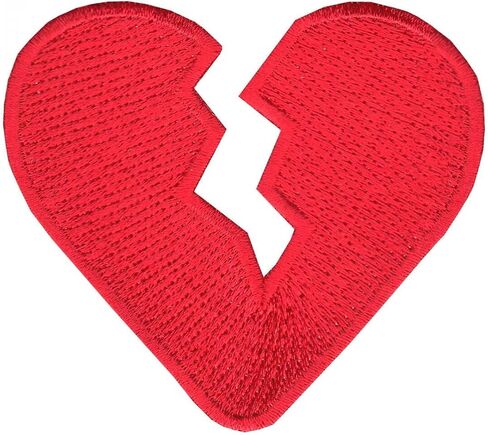 Broken Heart Patch Love Sad Embroidered Iron On in Saudi Arabia