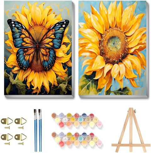 6 Pack Framed Paint by Numbers Kit for Adults - with Wooden Easel, Landscape Paint by Numbers Kit for Adults Framed, DIY Famous Landmarks Paint by Numbers with Frame for Home Wall Decor 8x12 Inch in Kuwait