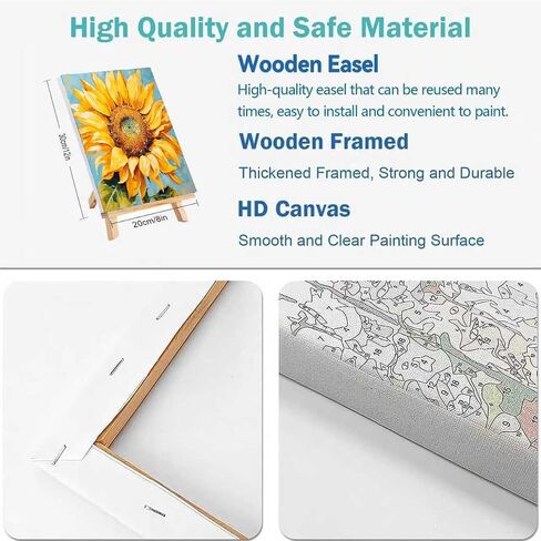 6 Pack Framed Paint by Numbers Kit for Adults - with Wooden Easel, Landscape Paint by Numbers Kit for Adults Framed, DIY Famous Landmarks Paint by Numbers with Frame for Home Wall Decor 8x12 Inch in Kuwait
