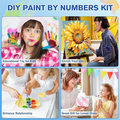 6 Pack Framed Paint by Numbers Kit for Adults - with Wooden Easel, Landscape Paint by Numbers Kit for Adults Framed, DIY Famous Landmarks Paint by Numbers with Frame for Home Wall Decor 8x12 Inch in Kuwait