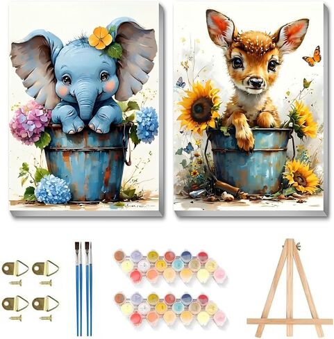 6 Pack Framed Paint by Numbers Kit for Adults - with Wooden Easel, Landscape Paint by Numbers Kit for Adults Framed, DIY Famous Landmarks Paint by Numbers with Frame for Home Wall Decor 8x12 Inch in Kuwait