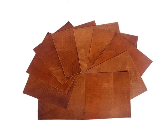 Genuine Cowhide Leather Pieces, Natural Mixed Colors, Decorative Hair-On Hide Squares 15 x 6.5 inch (Pack of 10) in Kuwait