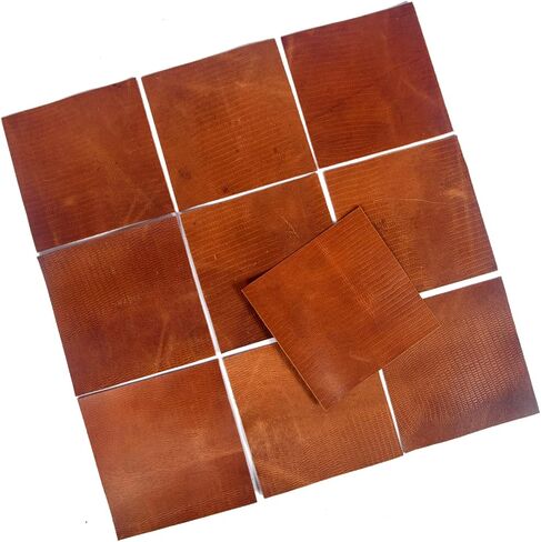 Genuine Cowhide Leather Pieces, Natural Mixed Colors, Decorative Hair-On Hide Squares 15 x 6.5 inch (Pack of 10) in Kuwait