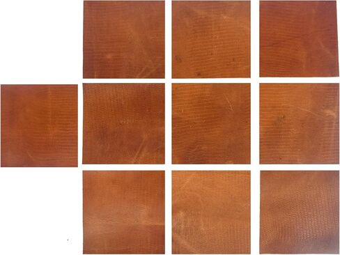 Genuine Cowhide Leather Pieces, Natural Mixed Colors, Decorative Hair-On Hide Squares 15 x 6.5 inch (Pack of 10) in Kuwait