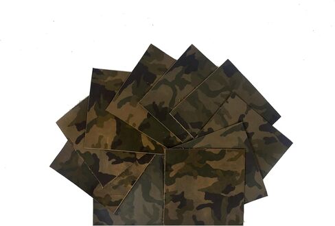 Genuine Cowhide Leather Pieces, Natural Mixed Colors, Decorative Hair-On Hide Squares 15 x 6.5 inch (Pack of 10) in Kuwait