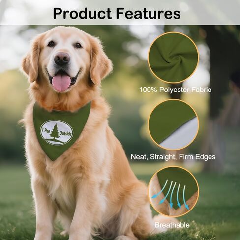 Squirrel Patrol Reporting for Duty Green Dog Bandana, Cute Spring Summer Dog Scarf, Pup Scarf Accessory Photo Prop for Outdoor Adventures Hiking Camping, Christmas Birthday Gifts for Pup Lover in Kuwait
