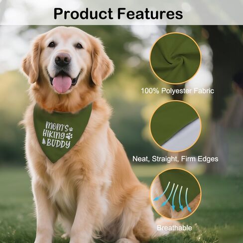 Squirrel Patrol Reporting for Duty Green Dog Bandana, Cute Spring Summer Dog Scarf, Pup Scarf Accessory Photo Prop for Outdoor Adventures Hiking Camping, Christmas Birthday Gifts for Pup Lover in Kuwait