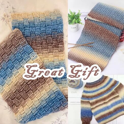 Yarniss Crochet Cake Yarn for Knitting, Gradient-Colored Ombre Yarn for Blanket&Shawl, Rainbow Cotton Yarn 2x150g in Kuwait