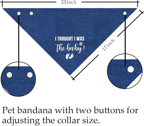 Big Brother to My Little Human Dog Bandana, Pet Dog Triangle Scarf, Adjustable Comfortable Triangle Dogs Scarf, Baby Announcement Photo Props, Blue Denim Pet Kerchief for Small Medium Dogs in Kuwait