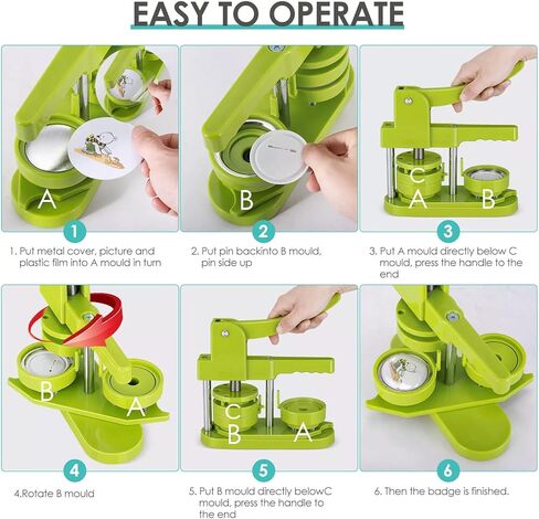 800 Pieces Button Maker Supplies 58mm/2.25 inch Round Badge Button Parts for Button Maker Machine, Includes Blank Pin Back Cover, Metal Cover, Clear Film, Blank Paper in Kuwait