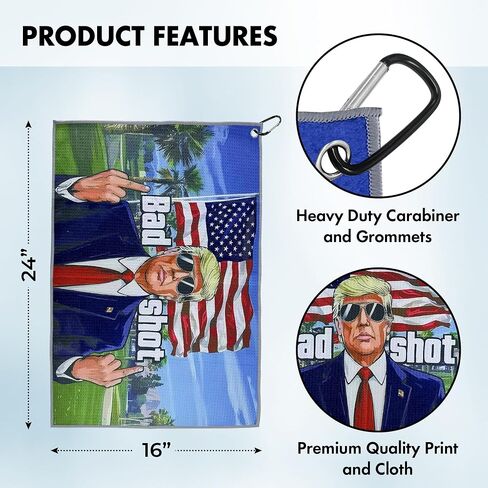 Curves & Clubs Trump Golf Towel | Trump $100 Dollar Bill Towel | American Towel | Funny Golf Towel | | Golf Towels for Golf Bags in Saudi Arabia