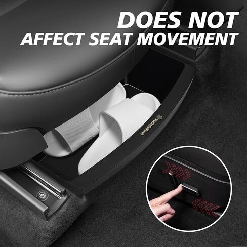Under Seat Storage Box 2PCS Compatible with 2020-2025 Tesla Model Y Accessories Custom Fit Underseat Organizer Hidden Design Non-slip Underseat Rubbery Bins (NOT for Juniper) in Saudi Arabia