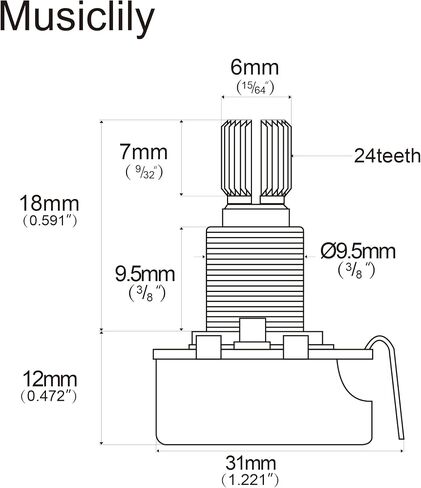CTS 450 A250K POTS Shoft Shaft 1/4 بوصة 10 ٪ صوتية potentiometers لباس الغيتار الكهربائي (مجموعة من 2) in Saudi Arabia