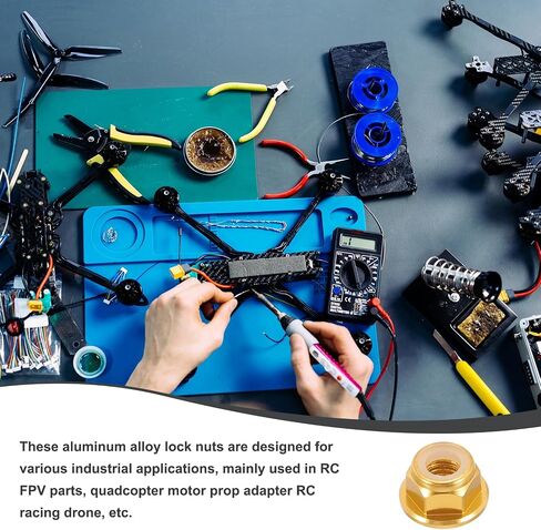 meccanixity 30 pcs m4 pitch 0.7mm aluminoum alpoy bludy nuts flanged hex nuts nylon قفل مسنن لـ RC Drone Quadcopter Motor Adapter FPV Parts Frarts ، in Saudi Arabia