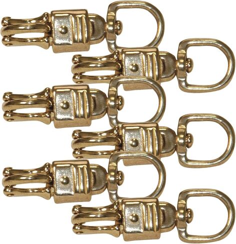 Jeffers Round Eye Brass Snap Snap ، 3/4 "W x 3-5/8" L ، خطاف إطلاق سريع مطلي بالنيكل ، عين دوارة للحبال ، الخيوط ، زمام الأمور ، سلاسل ، تاك ، معدات الفروسية ، حظيرة للخيول ، مستقر ، 6 عبوات in Kuwait