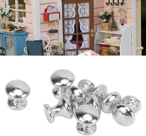 JTLB 8pcs 1:12 Scale Miniature Round Head Pull Handle Metal Simple Dollhouse Door Handle Knobs (Black) in Saudi Arabia