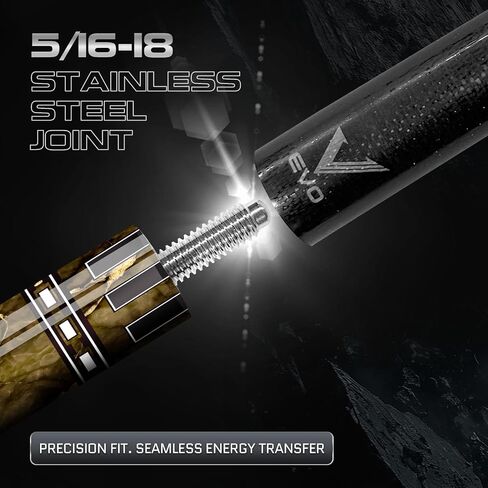 Evo Gemstone Glassfiber Pool Stick ، ​​عصي بركة انحراف منخفضة مع 5/16 * 18 دبوس مفصل وطرف 12.5 مم ، طرف Evo ، protaper الهجين in Saudi Arabia