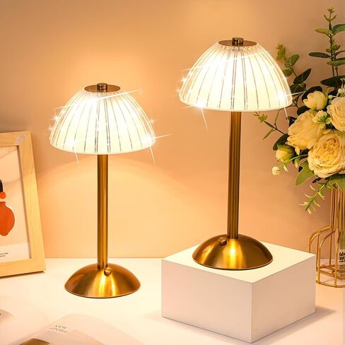 Liliful 6 Pcs LED Portable Cordless Table Lamp Touch Battery Operated Rechargeable Desk Lamp 3 Color Dimmable for Bedroom Living Room Dining (Rose Style,Gold) in Saudi Arabia