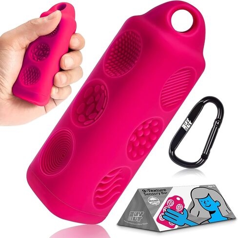 Toys Toys Adults Sensory Bar-Texture المحمولة المحمولة المحمولة المملوكة مع Carabiner للقلق وإغاثة ADHD-مثالية للأطفال والمراهقين والباحثين الحواس | مطحلب in Kuwait