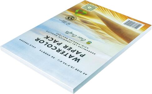 Creo Crafts Professional Watercolor Paper | A4 300 GSM Cold Pressed Paper |Acid-Free 50 Sheet | Ideal for Artist, Professional Drawing, Painting Dry & Wet, Fine Art, School, Students, Kids in Kuwait