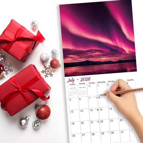 2026 تقويم الحائط ، تقويم الحائط شهري درب التبانة ، 12 "× 24" مفتوح ، منظم تقويم مخطط عائلي مع صور درب التبانة in Kuwait