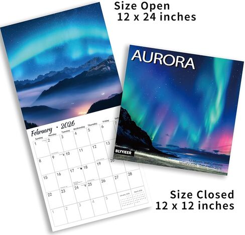 2026 تقويم الحائط ، تقويم الحائط شهري درب التبانة ، 12 "× 24" مفتوح ، منظم تقويم مخطط عائلي مع صور درب التبانة in Kuwait