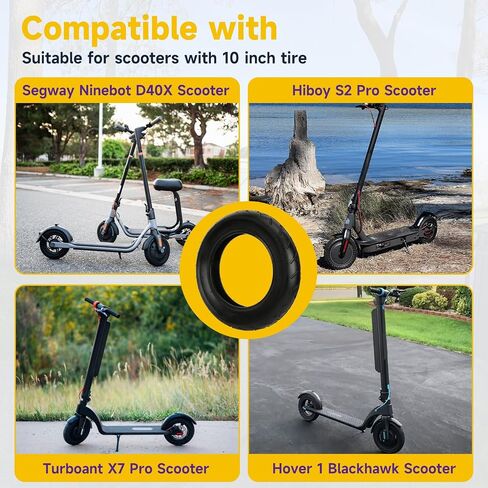 HIAORS 10x2.125 Scooter Tire and Inner Tube Replacement for Segway D40X F20 F25 F30 F40 E-Scooter, 10 inch Electric Scooter Tires for Gotrax G4 GXL V2 Kickscooter Tricycle with Bent Valve Stem(2 Pack) in Saudi Arabia