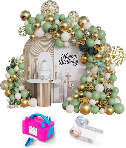 Rose Gold Balloon Arch Kit, 142Pcs Nude Pastel Pink Gold and Rose Gold Matte White Balloons Confetti Balloon Garland Kit for Wedding Bridal Shower Princess Party Girl Birthday Baby Shower Decorations in Kuwait