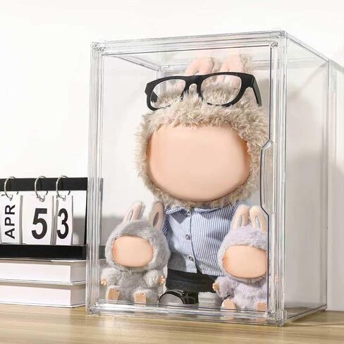 XL Display Case متوافق مع Labubu Pop Mart ، Acrylic Clear Display Box Shelf لـ Pop Mart Labubu Doll ، 1Pack in Kuwait