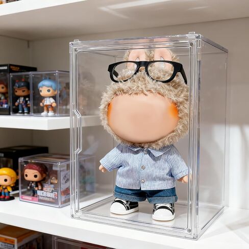 XL Display Case متوافق مع Labubu Pop Mart ، Acrylic Clear Display Box Shelf لـ Pop Mart Labubu Doll ، 1Pack in Kuwait