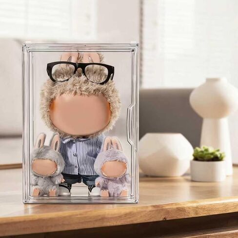 XL Display Case متوافق مع Labubu Pop Mart ، Acrylic Clear Display Box Shelf لـ Pop Mart Labubu Doll ، 1Pack in Kuwait