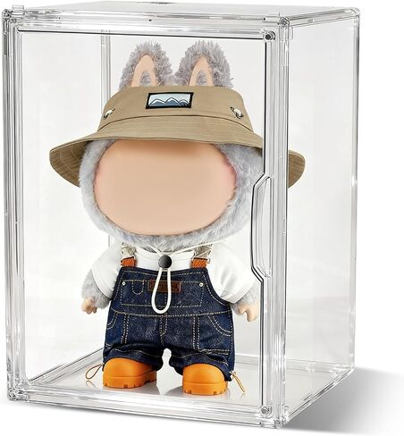 XL Display Case متوافق مع Labubu Pop Mart ، Acrylic Clear Display Box Shelf لـ Pop Mart Labubu Doll ، 1Pack in Kuwait