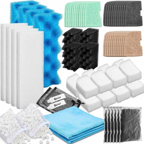 68 PCS Filter Media متوافقة مع Fluval 306/307 ، أكياس Medies Media Fluter Canister ، واضحة سريعة ، ورغوة ، نترت/فوسفات/أمونيا ، منشفة ، صيانة الشحوم لمدة 12 شهرًا in Saudi Arabia