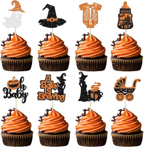 1Pc Till Death Do Us Part Cake Topper Black Glitter Happy Halloween Cake Topper Decorations Halloween's Day Theme Birthday Party Cake Decorations Supplies in Saudi Arabia