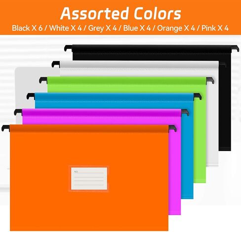 Hanging File Folder with Tab,BOENFU 24 Pack File Folder for School Home Work Office Organization(Letter Size, 5 Colors, 25-Pack,2 Markers) in Saudi Arabia