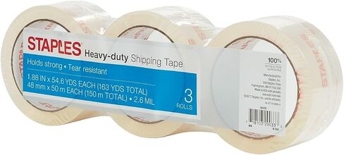 Staples 601376 Heavy Duty Shipping Packing Tape 1.88-Inch X 54.6 Yds Clear 6/Rolls in Kuwait