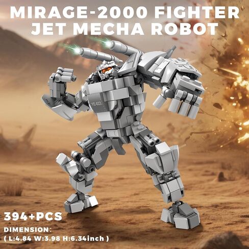 تحويل مجموعة لبنات البناء الروبوت الميكانيكية ، 4 أنواع من تدمير City City Mecha Figure مع الأسلحة ، هدية روبوتات إبداعية رائعة للبنين المراهقين (1448 جهاز كمبيوتر) in Kuwait