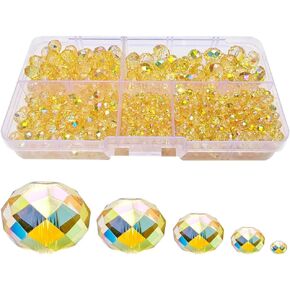 Peacock Green Rondelle Glass Beads for Jewelry Making, Faceted Briolette Crytal Spacer Beads for Bracelet Necklace Earring (2mm 4mm 6mm 8mm 10mm Mixed Sizes, 1000pcs) in Kuwait