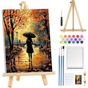 MOGTAA Paint by Numbers Kit for Adults Beginners with Frame, Flowers in Vase Adult Paint by Number Kits on Canvas with Easel, Easy DIY Oil Painting Kits for Home Decor, 8x12in in Kuwait