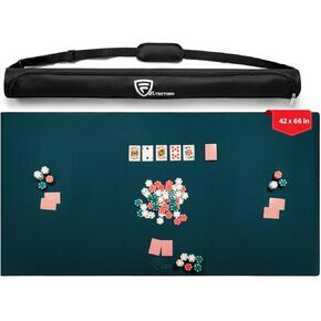 5mm Game Game Mat 36 × 48 بوصة ، Mahjong Mat for Table مع حقيبة حمل ، Neoprene Playmat ، غطاء طاولة لألعاب الطاولة ، البلاط ، البوكر ، آر بي جي والدومينو - الأزرق in Kuwait