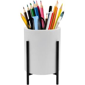 حامل قلم رصاص للمكتب ، حاملي القلم السيراميك مع قوس معدني للمكتب والأسرة ، منظم قرطاسية سطح المكتب حامل فرشاة مكياج طاولة لطيف للنساء ، 4.7 * 3.15 بوصة in Kuwait