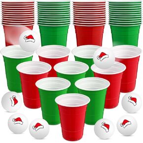 30 PCS CUP TABLE TENNIS GAME SET 22 COSTION PAST CUPS 15 OZ و 8 كرات سوداء قابلة لإعادة الاستخدام باللونين الوردي والكؤوس الخضراء للمشروبات عيد ميلاد عيد الميلاد عيد الميلاد العام الجديد ألعاب الحفلات in Kuwait