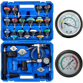 ATPEAM 18pcs Radiator Pressure Pump Cooling System Car Leak Tester Detector Tool Water Tank Adapter Auto Coolant Vacuum Purge Head Gasket in Saudi Arabia